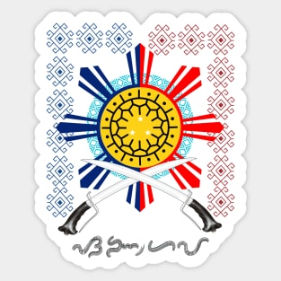 Philippine Sun / Philippine Swords (Ginunting) / Baybayin word Sanghaya (Dignity) Sticker